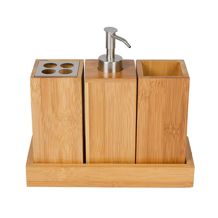 

Simple Style Yellow 4 Piece Set Non-slip Bathroom Accessory Set, Natural