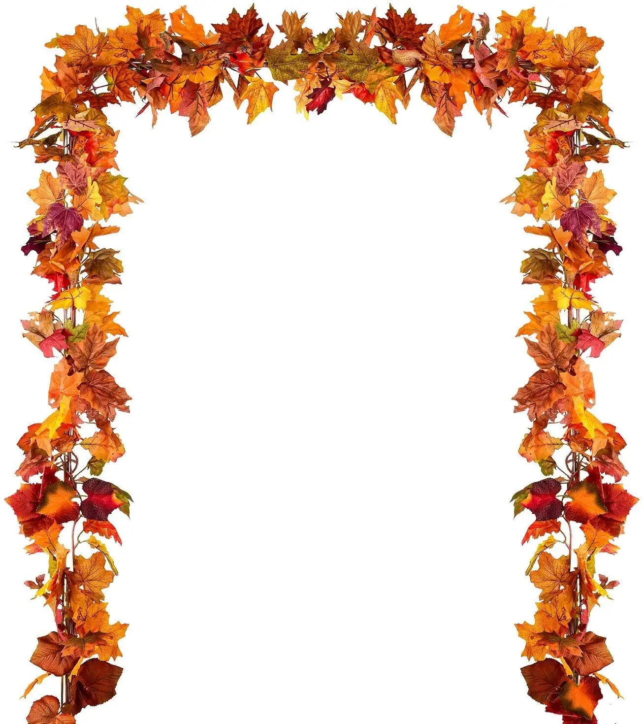 

Faux 5.8Ft Hanging Autumn Leaves Vine Artificial Fall Maple Leaf Garland for Thanksgiving Party, Shown