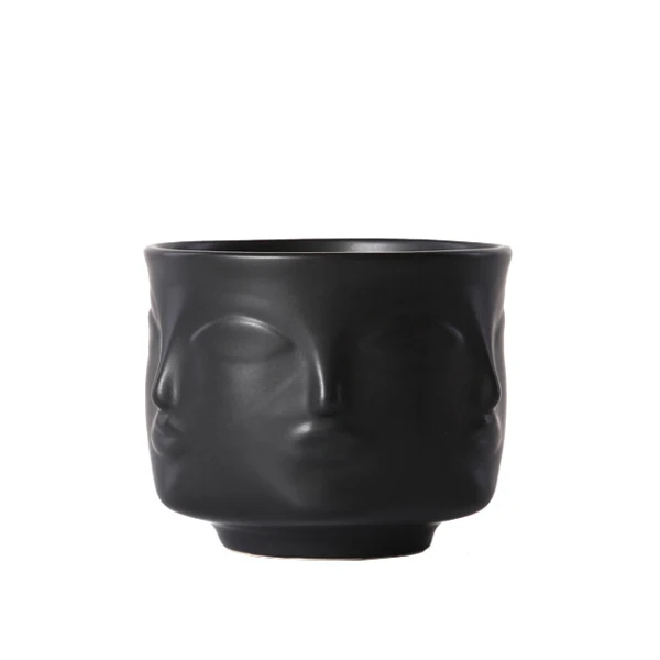 

Modern Decorative Nordic Style Face Statue Planter Ceramic Plant Flower Pot Artistic Human Face Pattern Home Decoration
