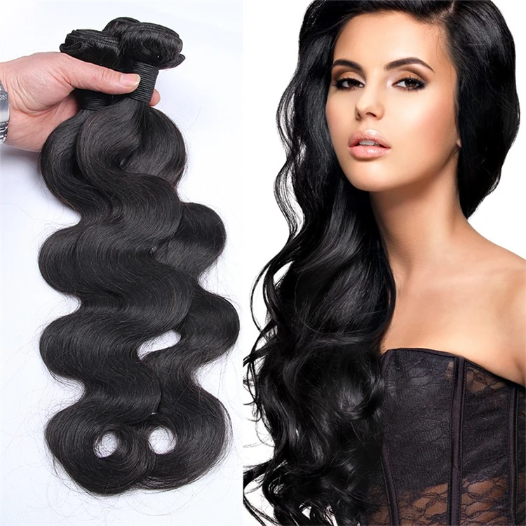 

Factory Price Body Wave Hair Extension 100% Virgin Human Hair Natural Black Hair Weave for Women