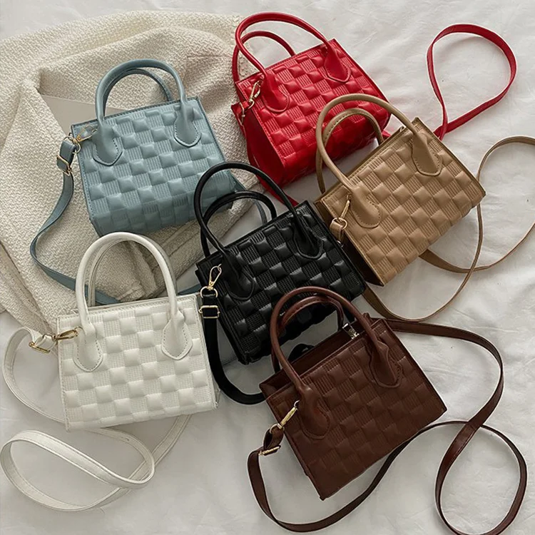 

Trendy Simple Solid Color Ladies Hand Bags Fashion Retro Female Messenger Bag Portable Square Bag