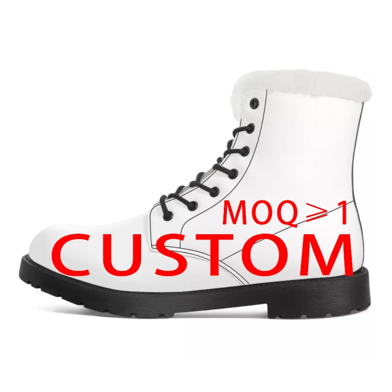 

DIY OEM Custom Shoes 3D Printing Service Customized LOGO Women Winter Boots High Top Casual Plush Men's Boots