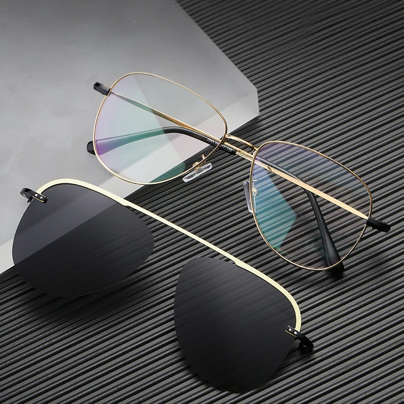 

HBK 2021 New Arrivals Magnet Eyeglasses Frames Sunglass Magnetic Polarized Clip On Glasses