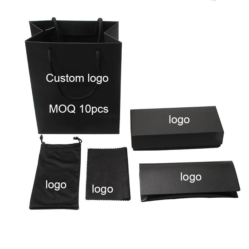 

Wholesale Custom Logo black Folding Gift Packaging Sun glasses Bag Box Luxury SunGlasses Case Set