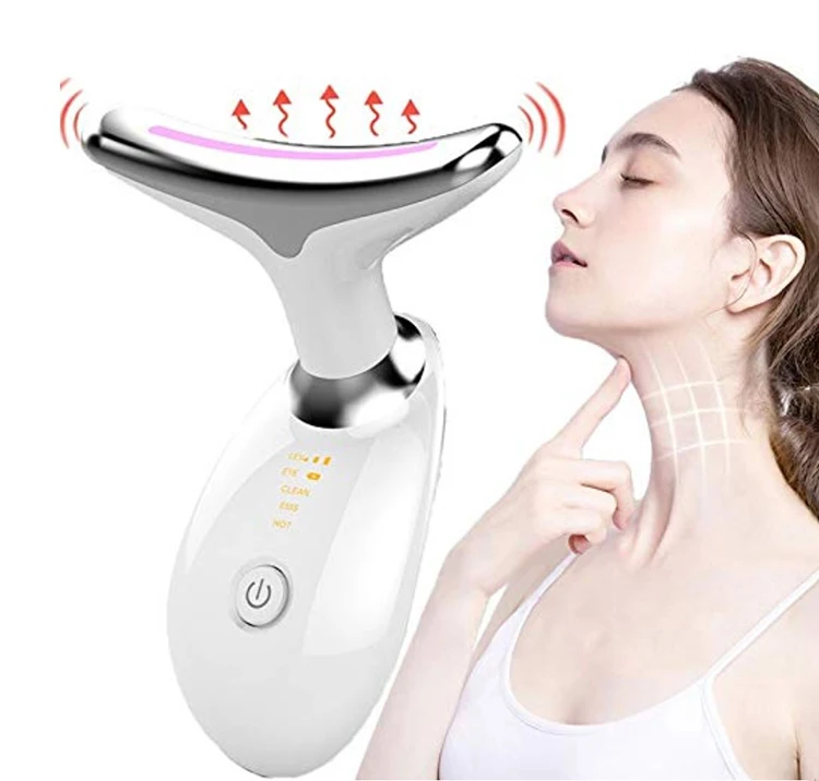 

2021 Professional Handheld Electric Neck Massage, Beauty Neck Face Skin Tightening Wrinkle Removal Vibrating Facial Massager, White, black color