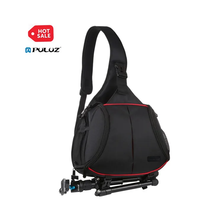 

Amazon 2021 Hot Sale PULUZ Nylon Waterproof Camera Bag DSLR Cameras Single Shoulder Backpack Bags, Black
