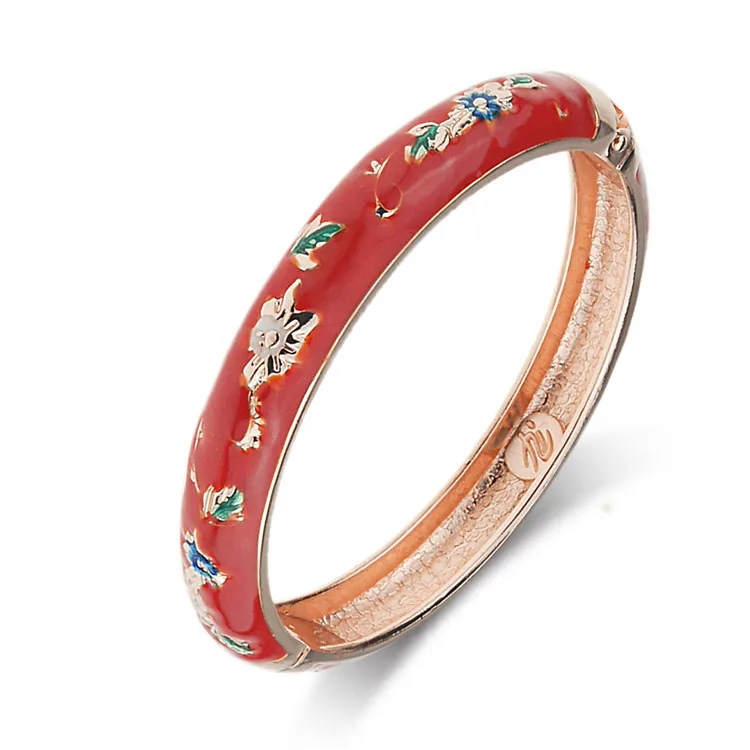 

WIIPU Flower Cloisonne Open Bracelet Girl Series Female Jewelry Accessories Chinese Style