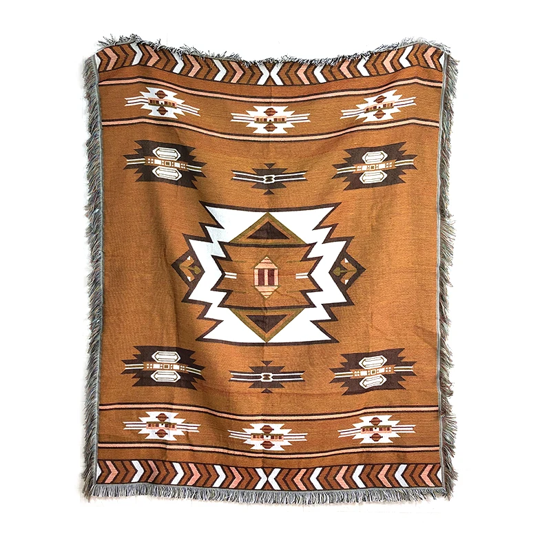 New Develop Custom Woven Throw Blanket Camping Picnic Blanket Boho Throw Rugs