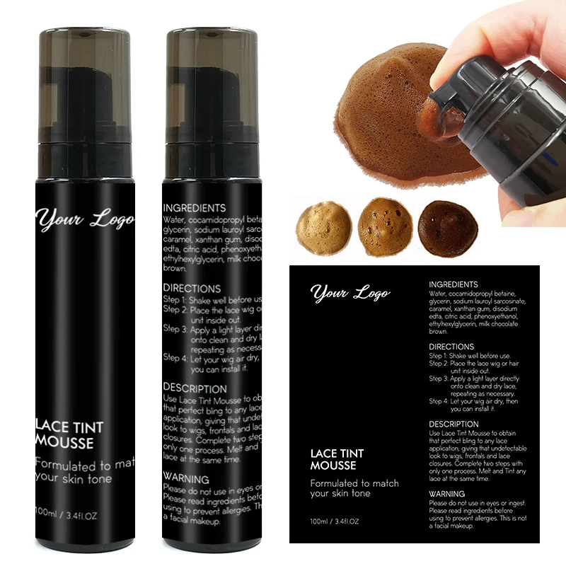 

Match Your Skin Tone Lace Tint Mousse For Wigs, Light brown, middle brown, dark brown