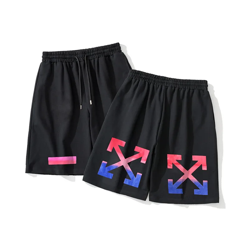 

2021 Summer Off Tape Graffiti Whites Arrow T-shirt Shorts hight quality unisex beach pants, Customized colors