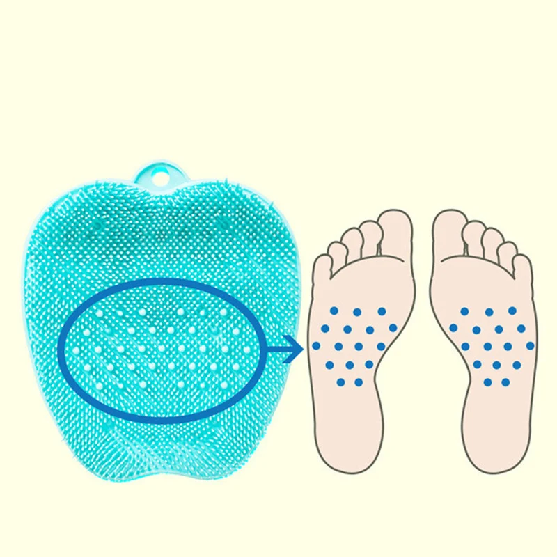 

Silica Gel Feet Massage Slippers Bath Shoes Brush Pumice Stone Foot Scrubber Spa Shower Feet Footbrush Massage Bath, As photo
