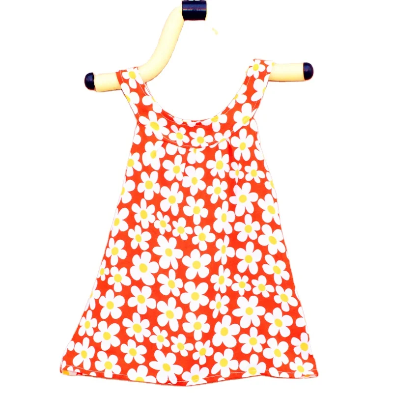 

Kseniya Kids Summer Cotton Floral Baby Girl Dress Cheap Price Clearance Stock, Orange,multi-color