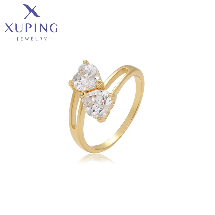 

14R2310112 Xuping Jewelry Fashion Elegant Simple Charm Jewelry Copper Rings Exquisite Diamond 14K Gold Color Trendy Women Rings