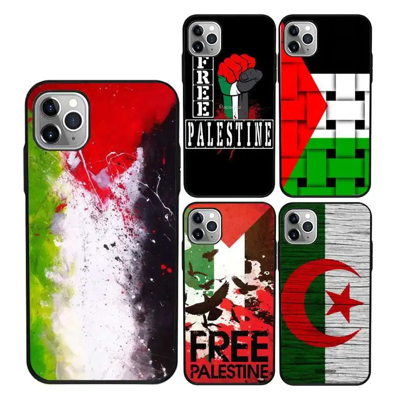 

Pretty Palestine Flag 2d tpu phone case for iPhone 12, Black