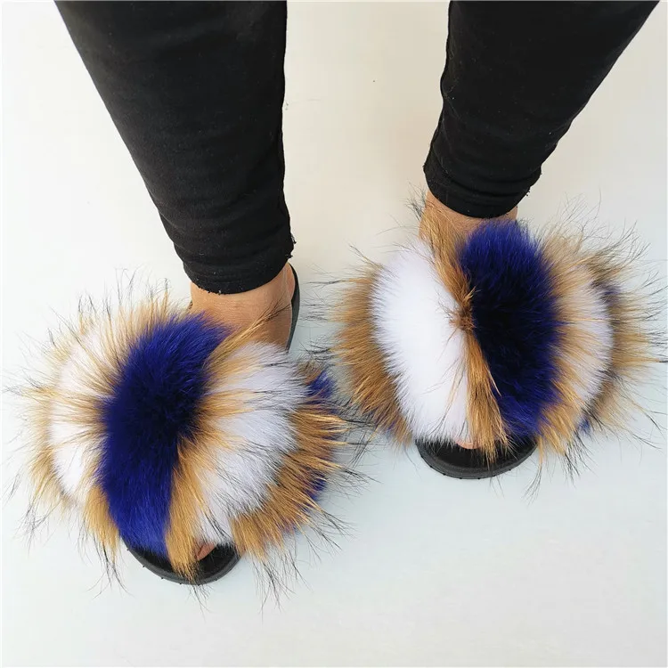 

Factory Direct Wholesale fur slides for women luxury fur slippers designer fur slides