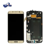 

Replacement mobile phone lcds s6 edge plus gold with frame for samsung s6 edge plus lcd display touch screen