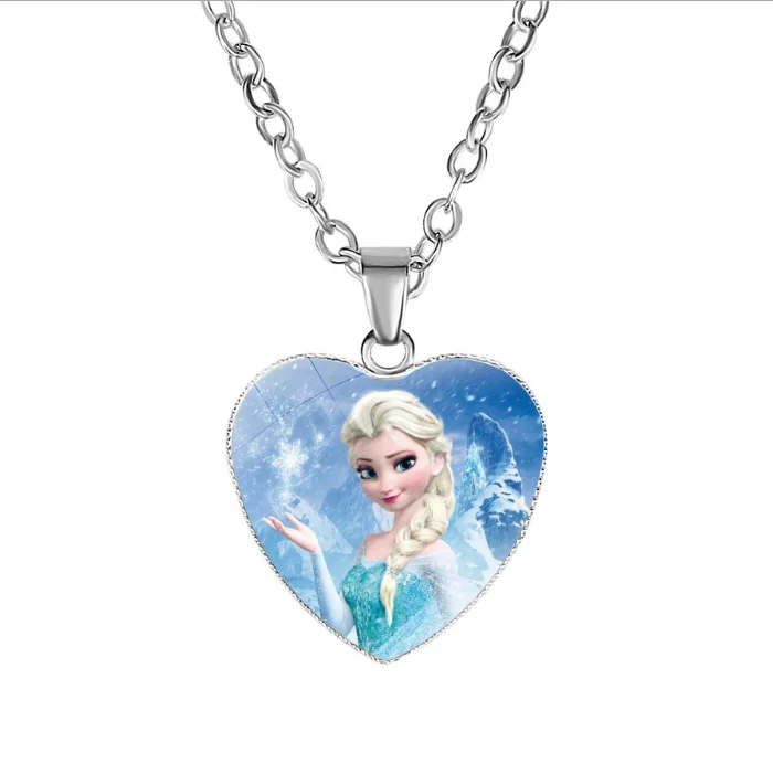 

2021 Sailing Jewelry Children Cartoon Frozen Princess Necklace Kid Mermaid Necklace