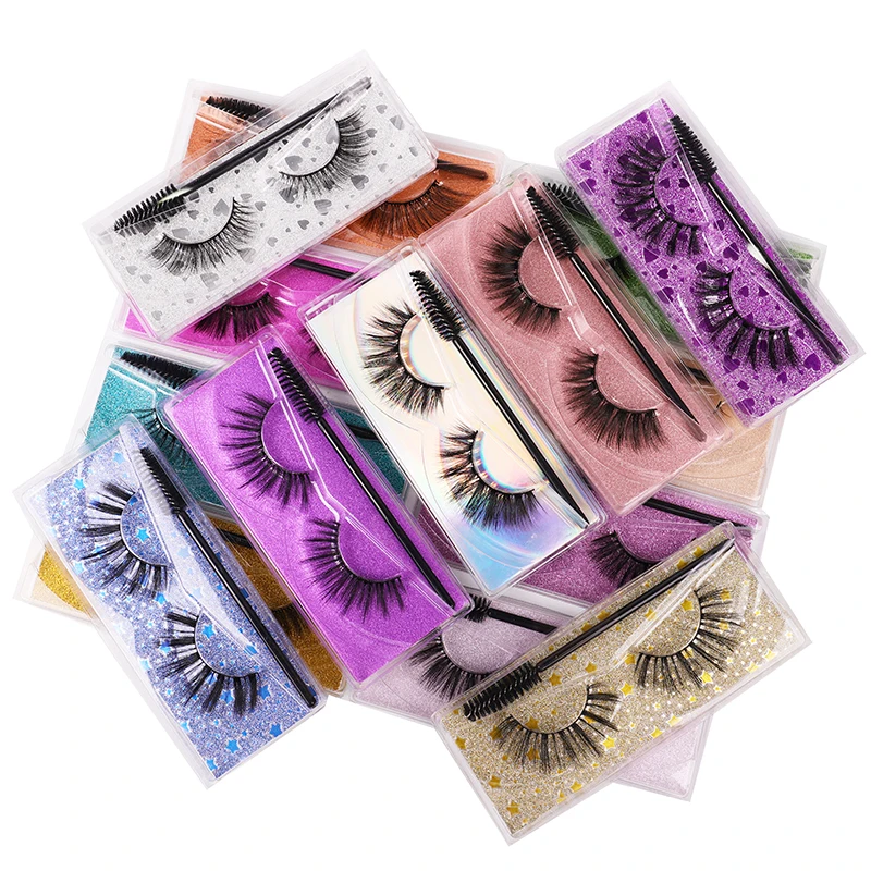 

High-Quality Handmade multicolor Packaging Ellipse Flat Eyelash Extensions Hot Sale Individual 1 Pair Eyelashes