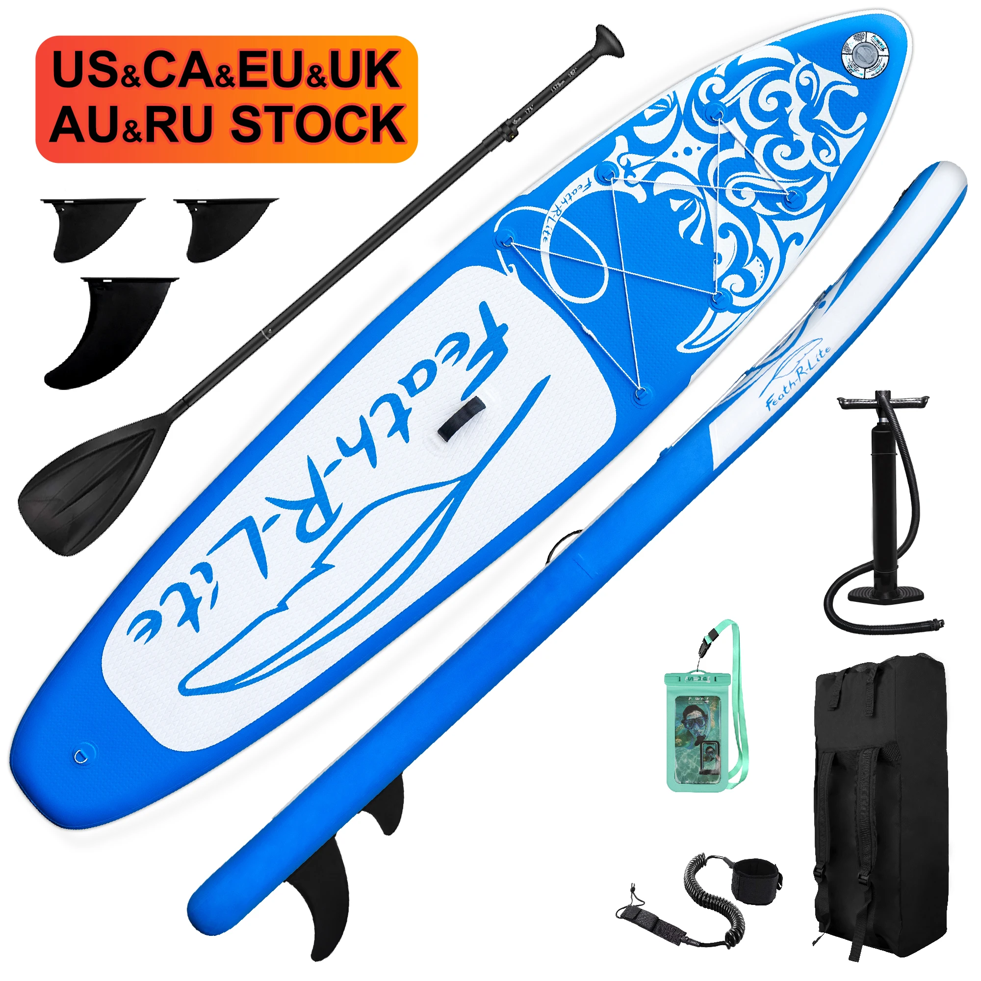 

FUNWATER Dropshipping OEM wholesale water surfing 10'6" blue sup paddle board standup board water sport board padel surf