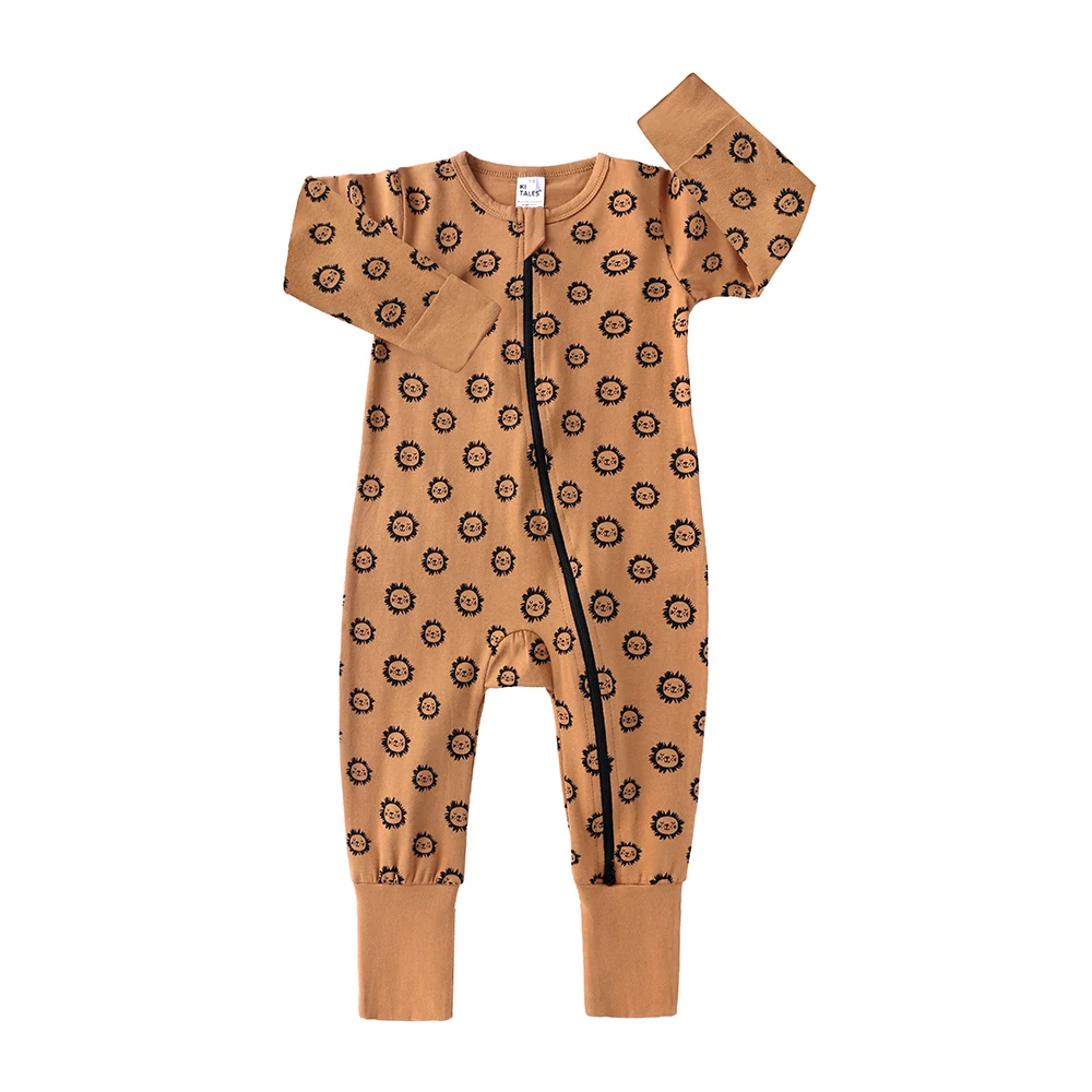 

New style zipper Baby Pajamas Newborn Clothes Romper Organic Baby clothes cartoon baby romper, As picture