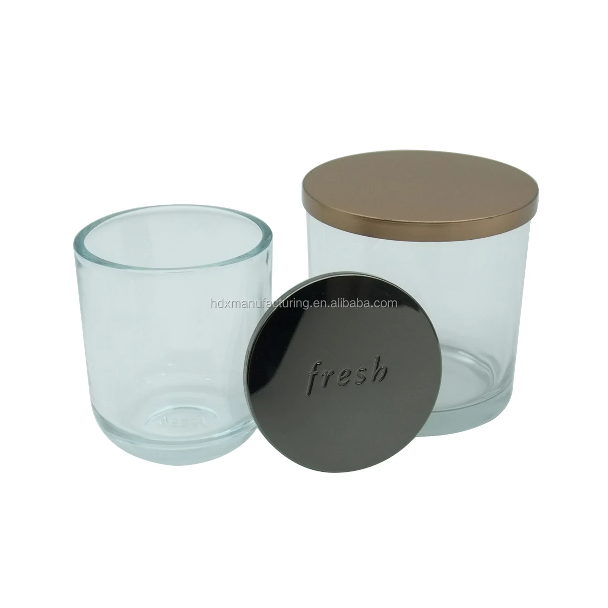 Haodexin Storage Glass Metal Gold Silver Candle Jar Lids For Candle