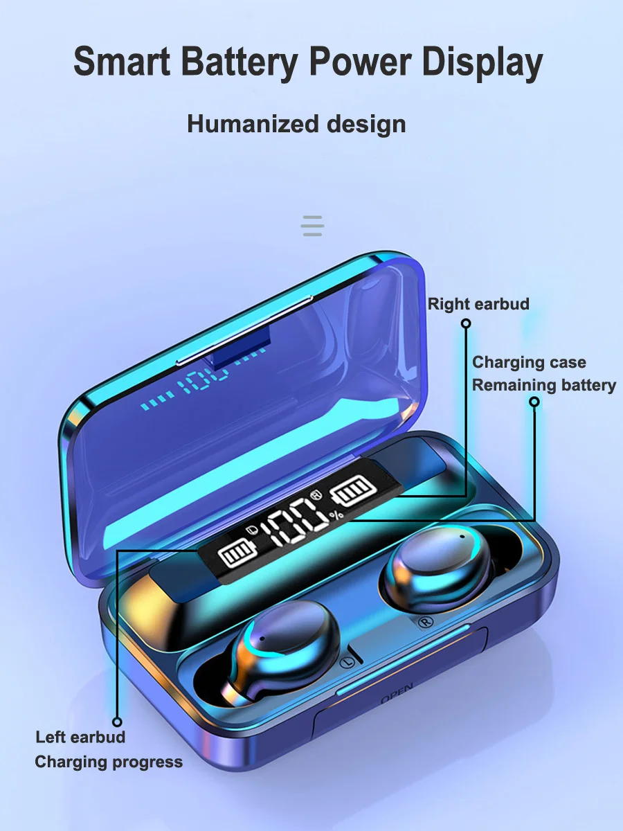 F9-5 TWS Earphone True Wireless Stereo Mini Headset HIFI Bass In-ear Headphone F9 Auriculares Earbuds Sports Audifonos - ANKUX.COM
