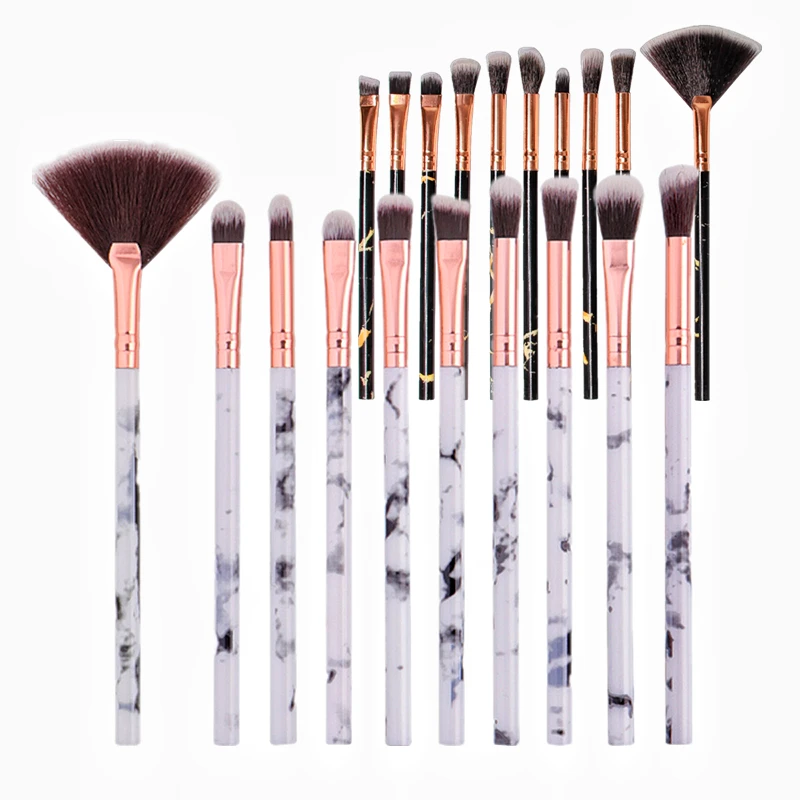 

10pcs Professional Makeup Brush Set Marble Foundation Eyeshadow Brush Cosmetic Accessories Makeup Tools, As the picture