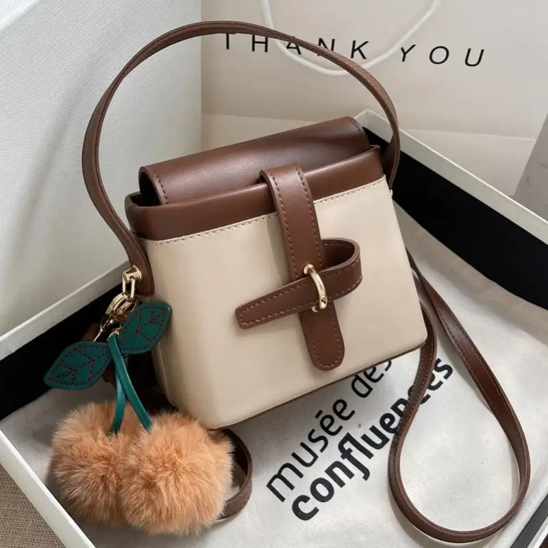 

New Style Bucket Bag Ladies Pu Handbag Shoulder Bag Messenger Bag