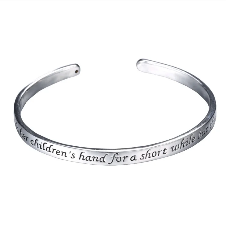 

Stainless Steel Simple Custom Letters Names Engraved Cuff Bracelet