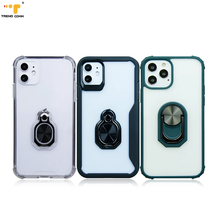 

Custom Clear TPU+Acrylic Holder Cover Shockproof Phone Case For iPhone 11 Pro Max