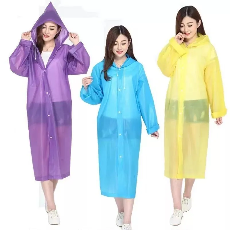 

Water proof Rain Coats EVA Reusable Rain Jacket with Hood raincoat for men women