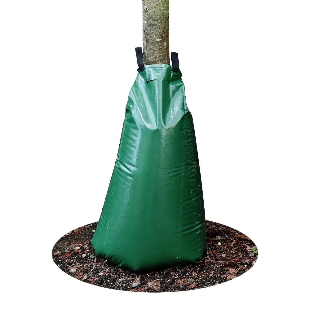 

15 20 Gallon PVC Mesh tree irrigation water bags for trees, Green/customized