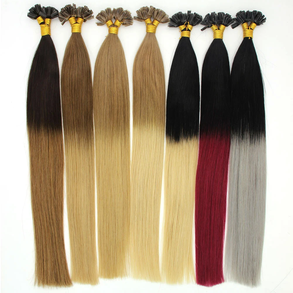 

16-22 Inch 1g/s 50strands U Tip Real Human Hair Extensions Nail Tip Keratin Tip Hair Extensions