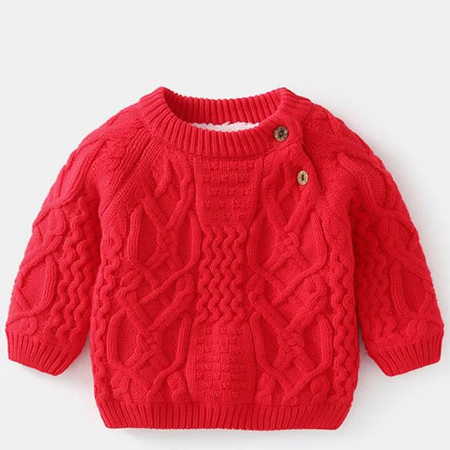 

2020 Cable Pattern Thickening Knit Baby Sweaters Winter Baby Clothes Kids Pullovers Sweater, Customized color