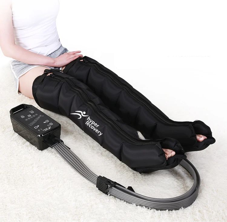 

air Compression leg Massage Therapy, Recovery System: Compression Boots, Pump, and Case. Sequential masssger