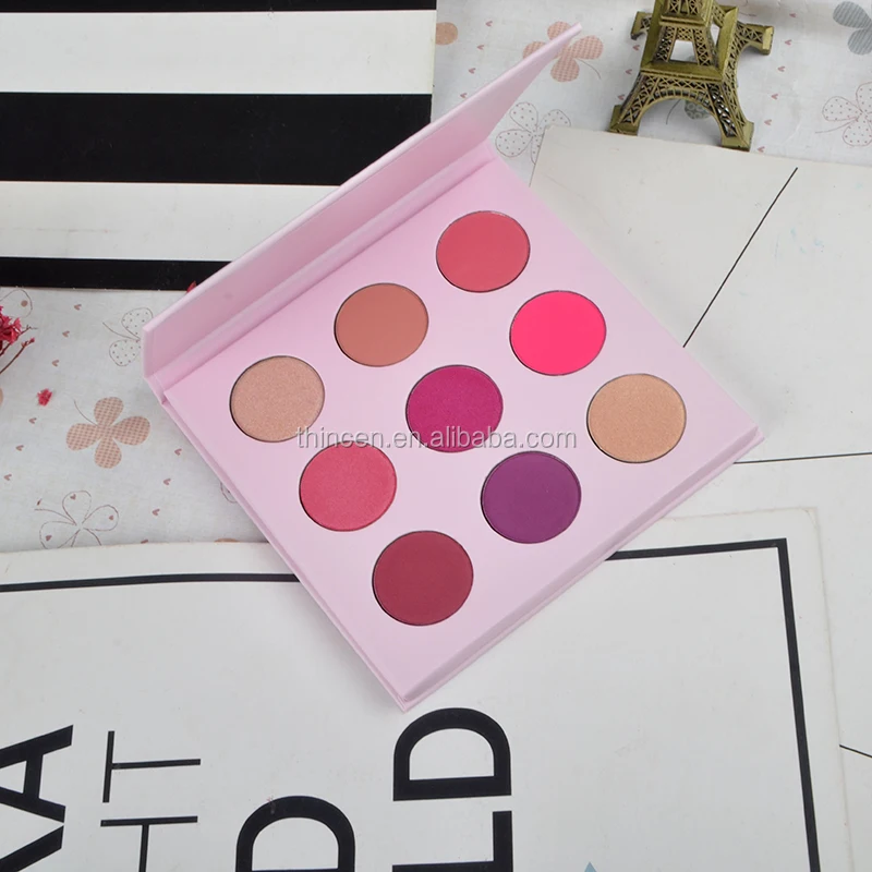 Girls Makeup Low MOQ Customized Packaging Pink Eyeshadow Palette With Mirror