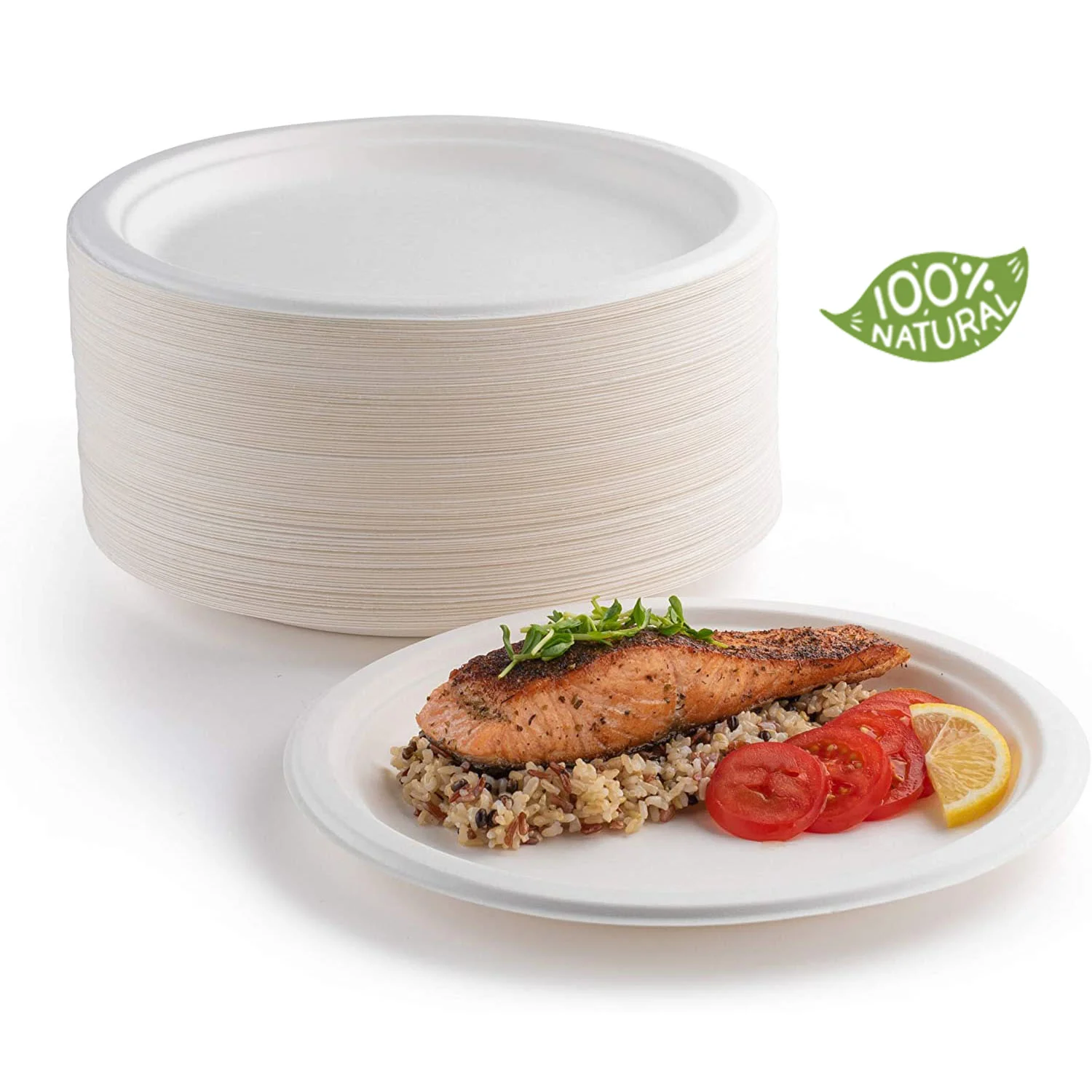 

Round Disposable Tableware Sugarcane Bagasse Pulp Paper Plate Compostable 100% Biodegradable Plates