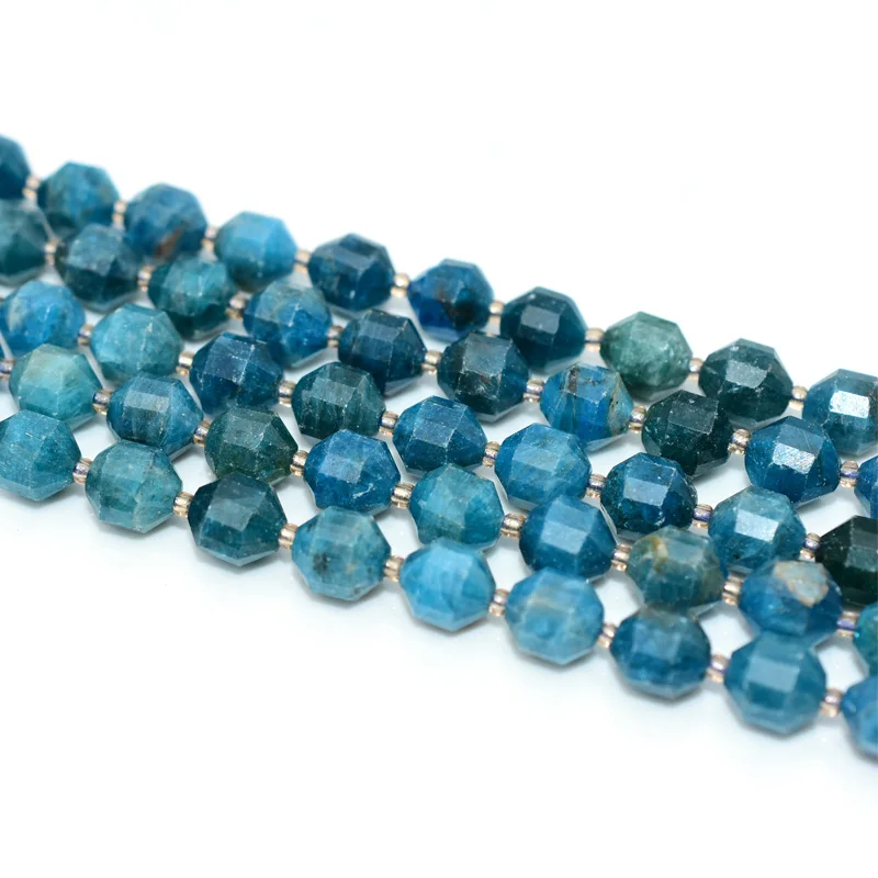 

Trade Insurance  Best Quality Bucket Shaped Apatite Loose Beads, Dark blue