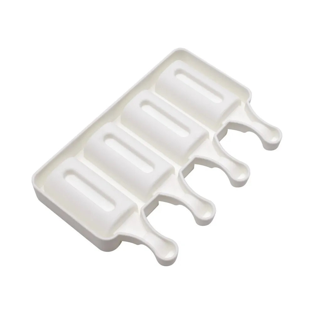 

4 Series Silicone Pop Oval Groove Ice Cream Molds, White