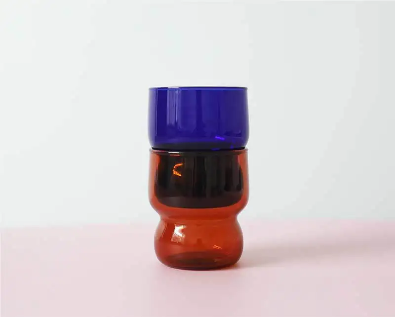 

Colored glass coffee cup brown fat cup heat resistant glass milk cup, As the picture show