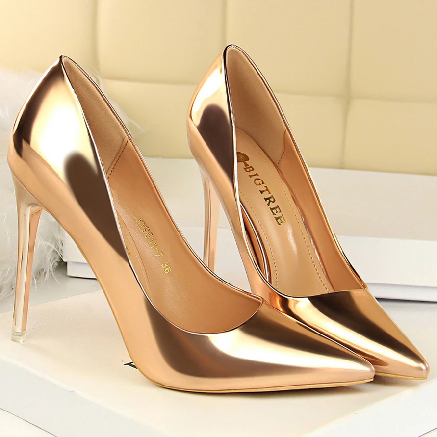 

Dropshipping pumps heel shoes PU dress shoes office ladiees high heel pump shoes, Black, gold, silver, champagne, bronze