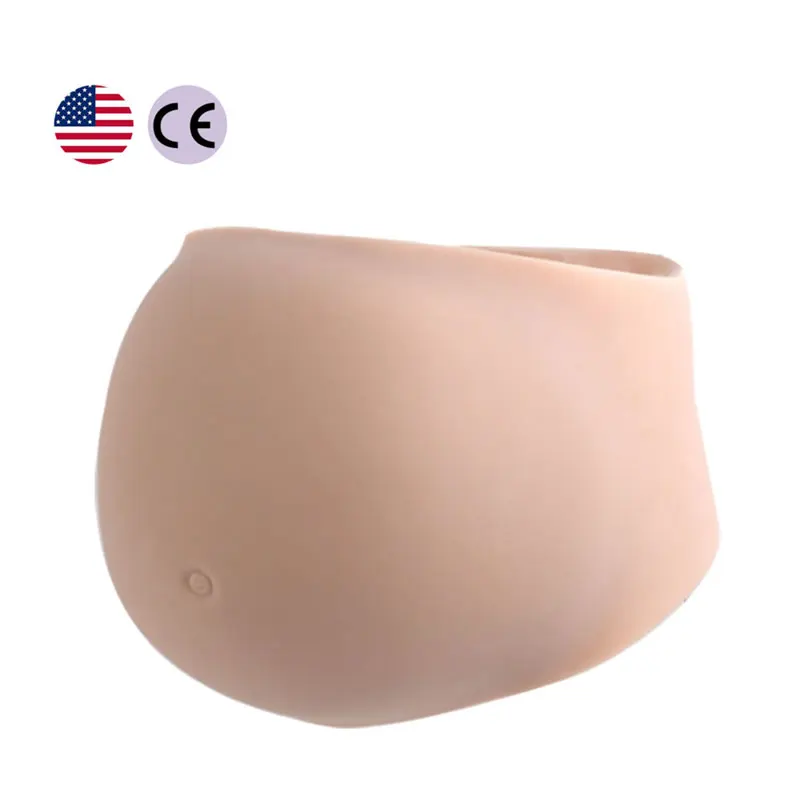 

ONEFENG Skinless Silicone Belly Real Month Silk Cotton Filling Lightweight Photo Performance Props False Pregnancy Belly