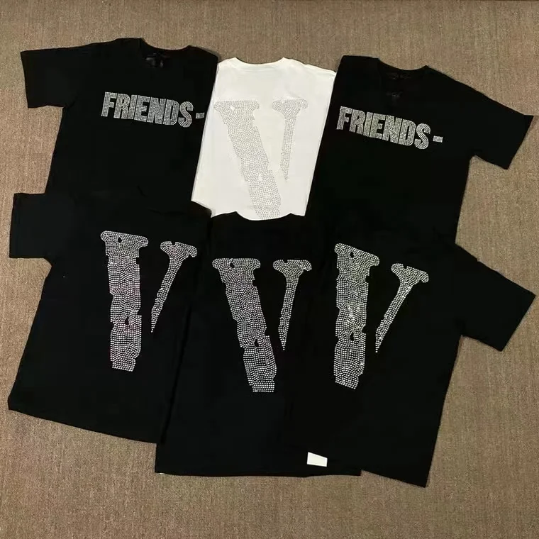 

VLones Friends PIN UP T-shirt High-quality Fashion Big V Wholesale 100% Cotton V LONE T-shirt