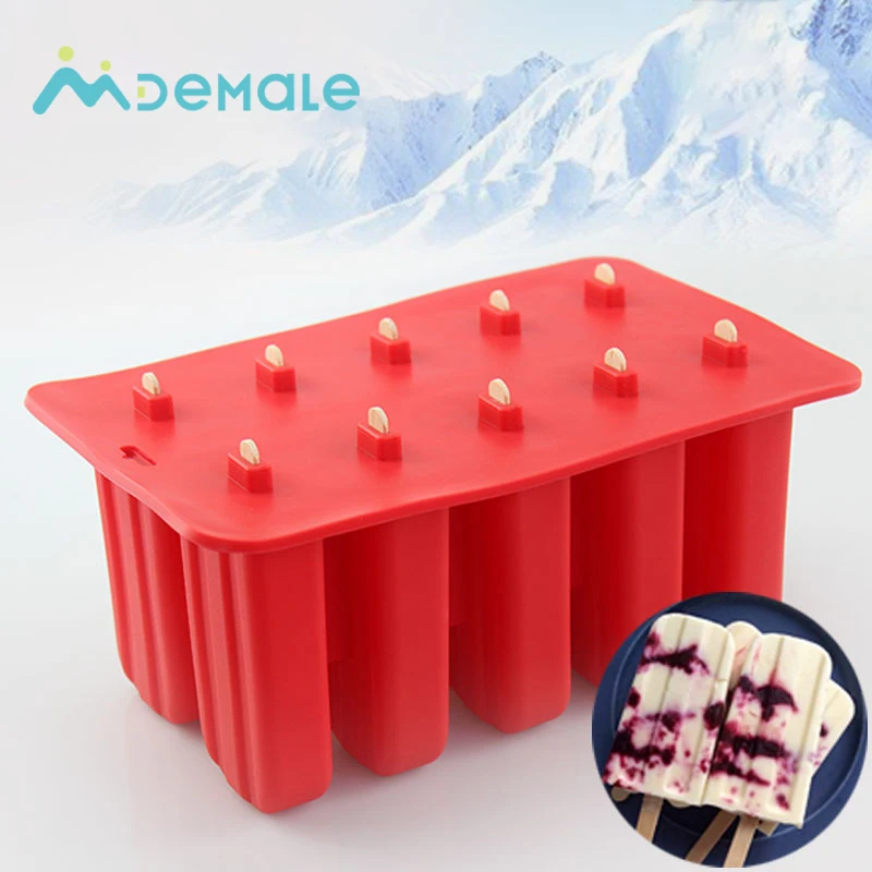 

homemade popsicle DIY tray novelty hot sale with sticks stainless steel silicone ice cream mold, Red, pink or customized