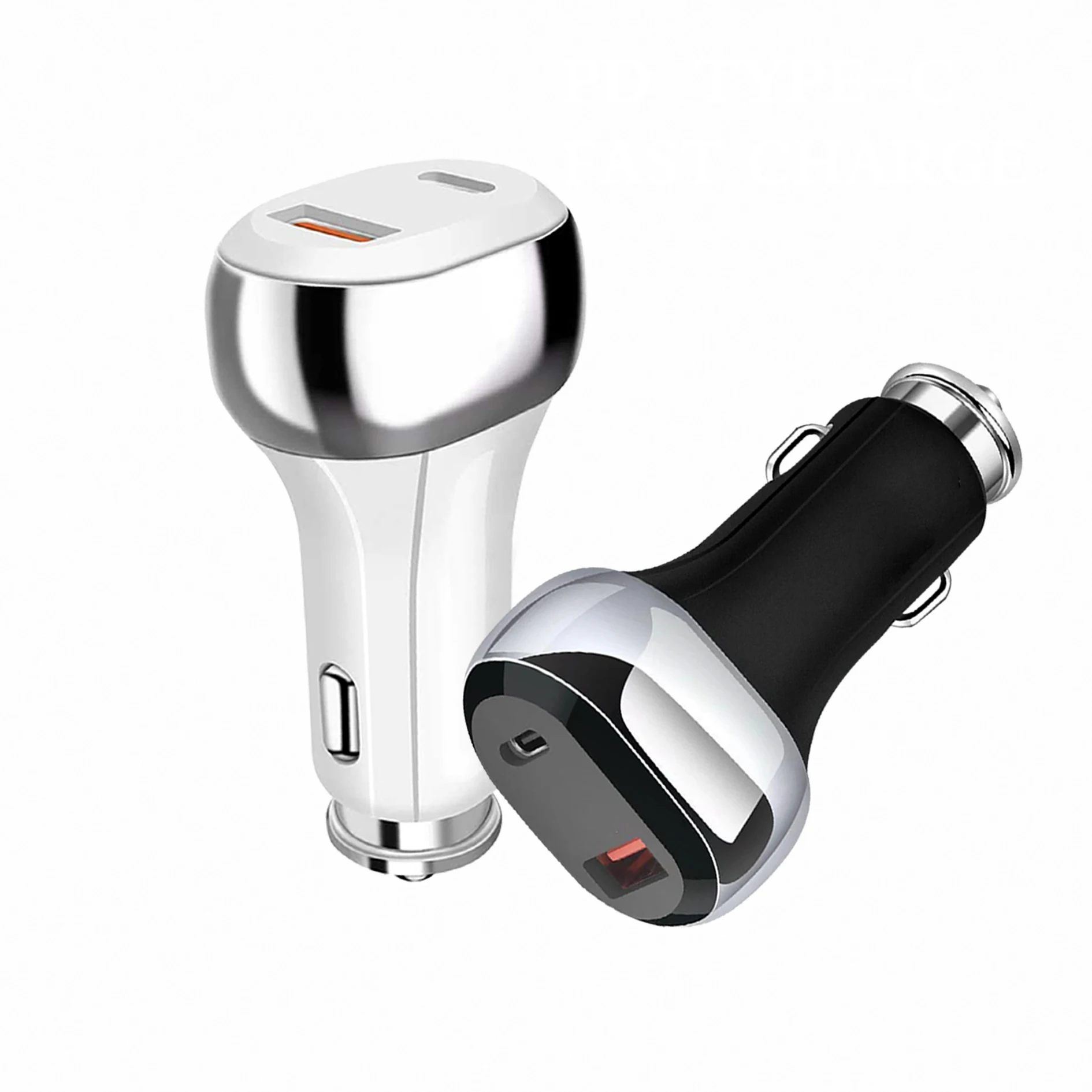 

20W USB-C PD Dual USB Port Car Charger Double USB Car Adapter In-car QC Quick Charge Cell Phone Fast Charger