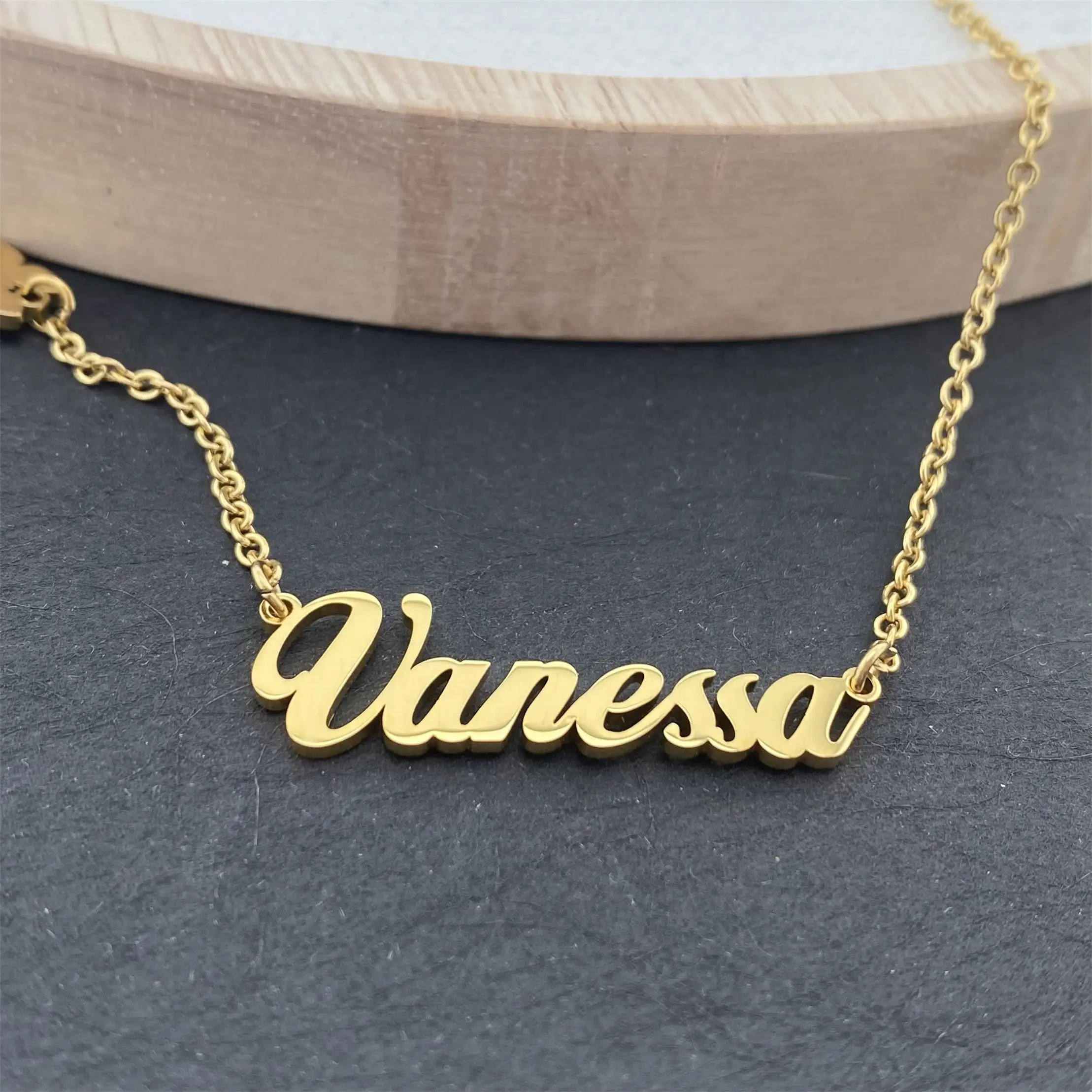 

Name Necklace Personalised Jewelry Chain Fashion Stainless Steel Alphabet Necklace