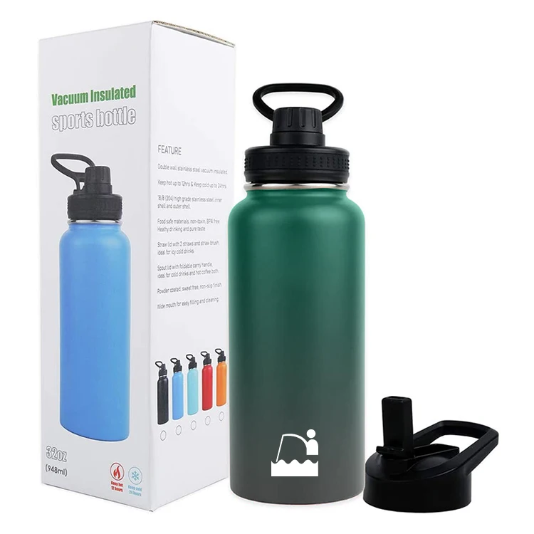 

Free sample wholesale costom 304 stainless steel double wall insulated sports water bottle sublimation water bottle blanks, Black white pink customized color and pattern