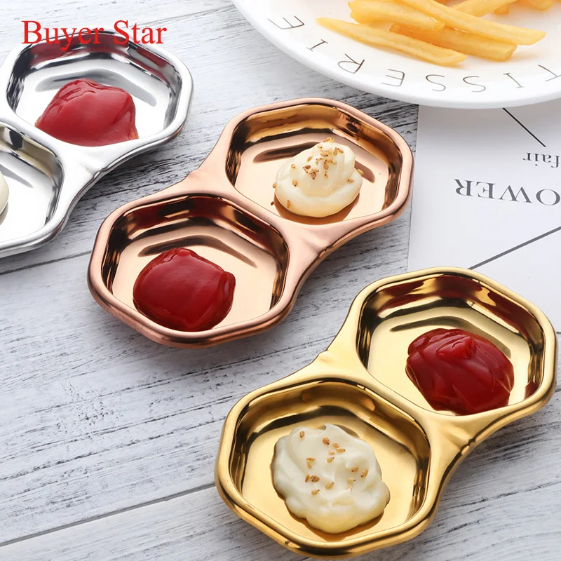 

Wholesale Sauce Plates Catering Serving Restaurant Stainless steel Taste Dishes, 5 colors