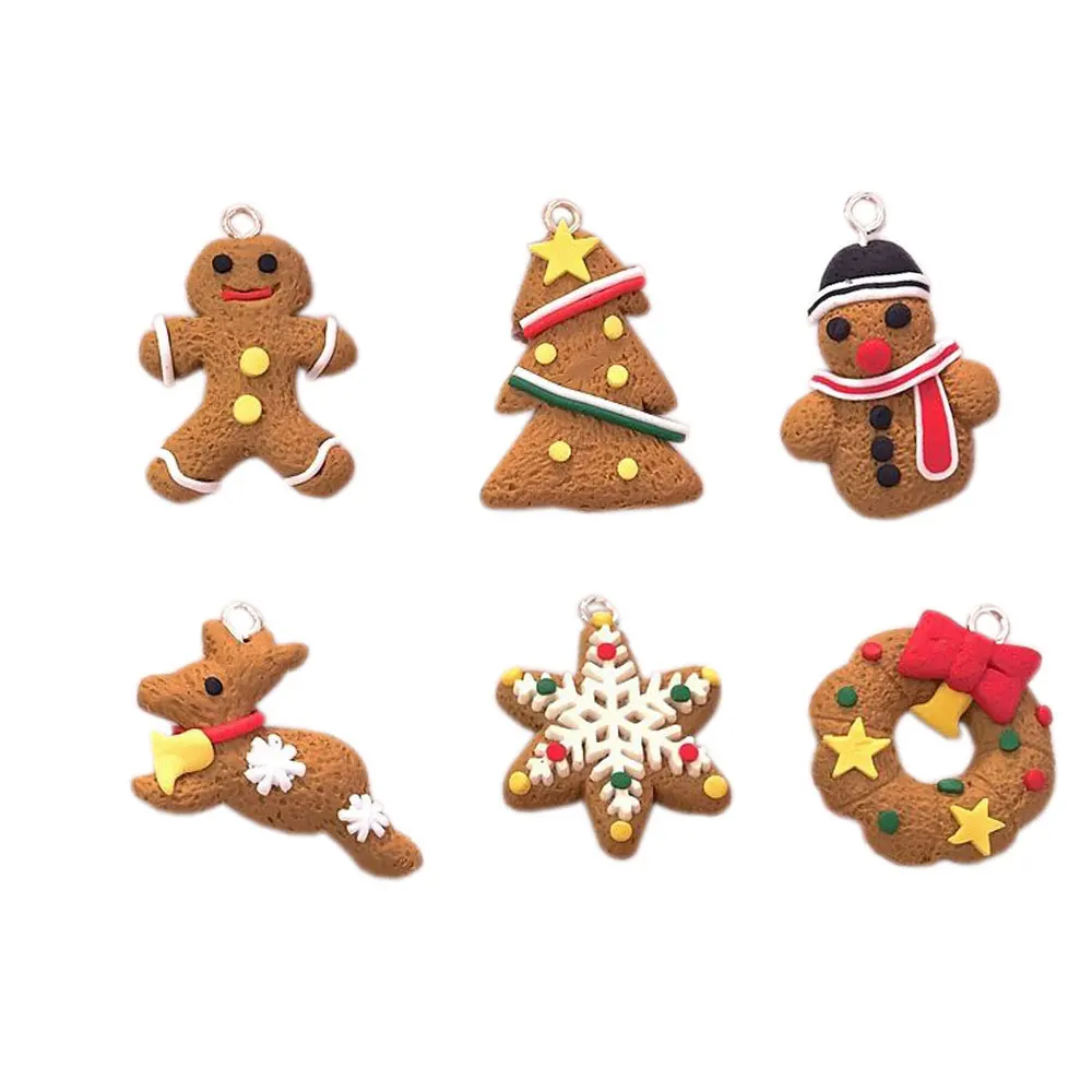 

Lovely Snowman Elk Gingerbread Man Christmas Cookies Dollhouse Figures Flatback Resin Cabochons Holiday Party Decor