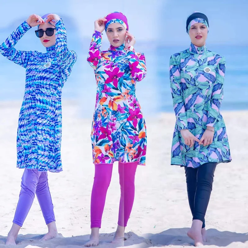 

MOTIVE FORCE 3PCS 32-Styles Islamic Friendly Quick-drying Modern Burkini Muslim Swimwear Women